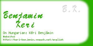 benjamin keri business card